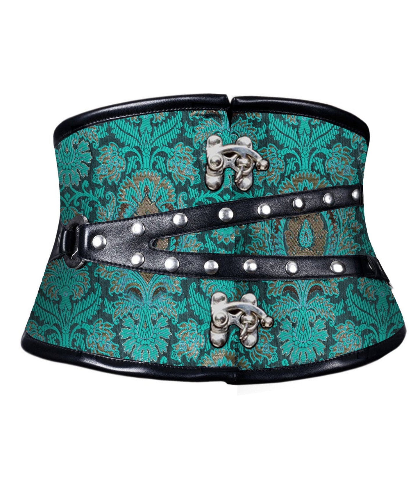 Jacquard Gothic Black silver Corset belt
