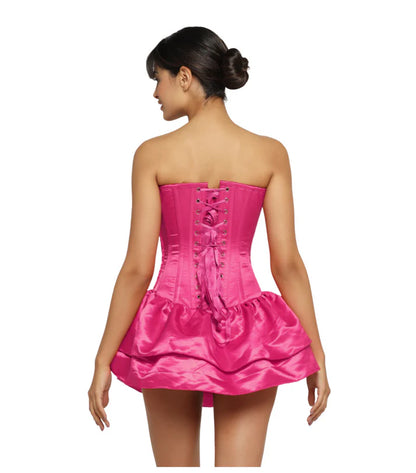 Pink Satin Corset Mini Dress