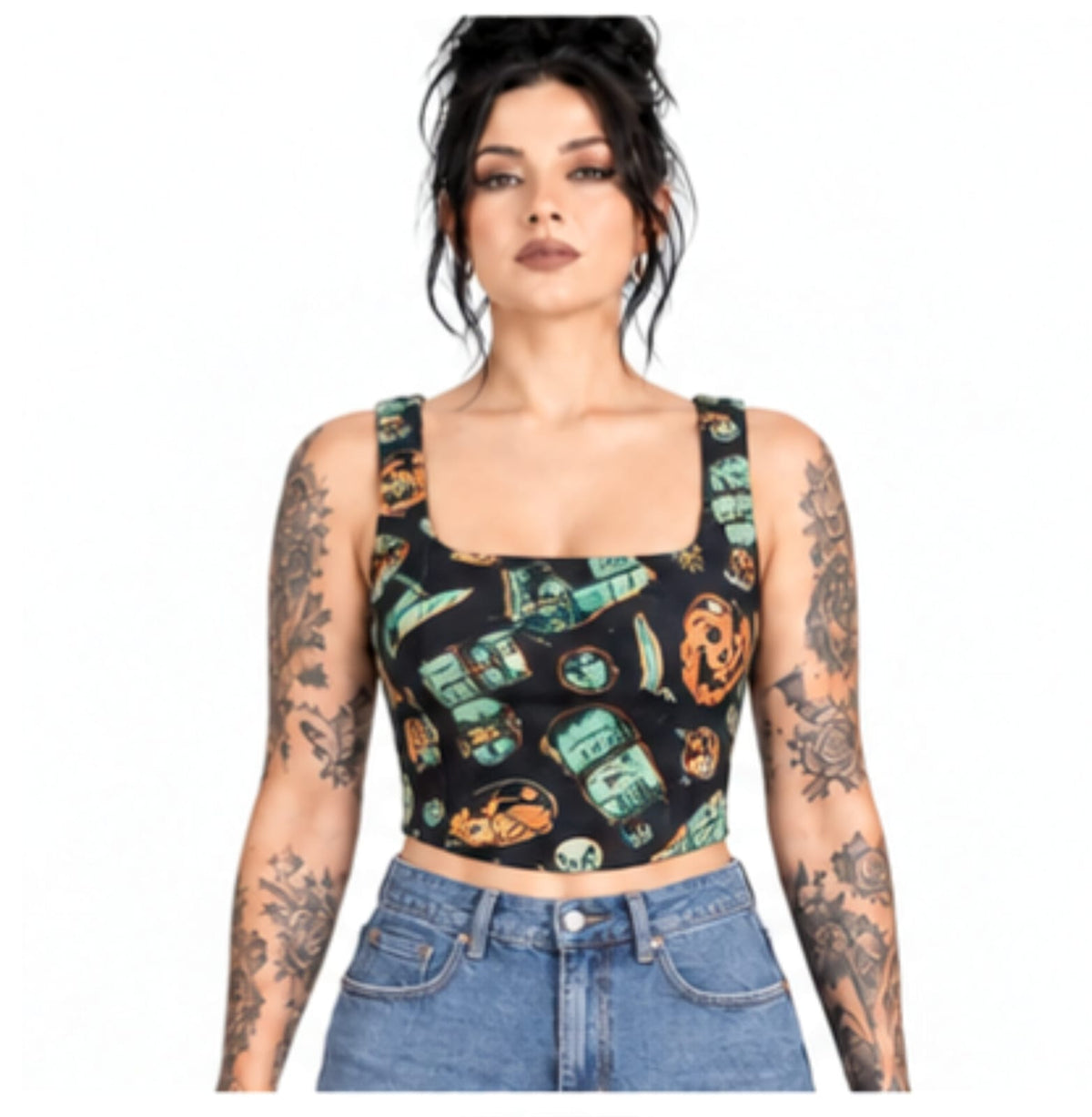 killerman printed Cotton  Crop Top