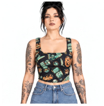 killerman printed Cotton  Crop Top