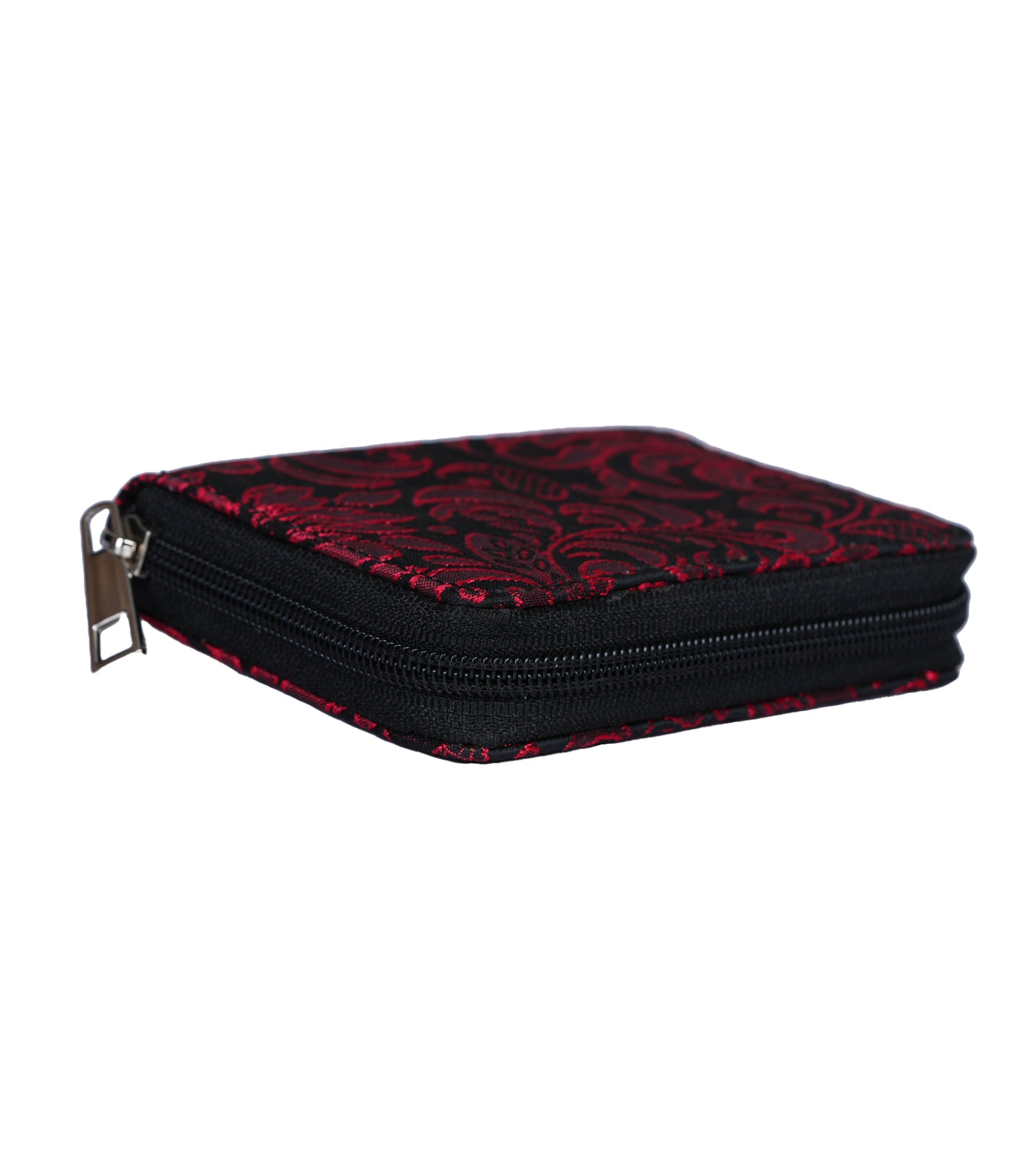 Bold Red/Black Brocade Wallet