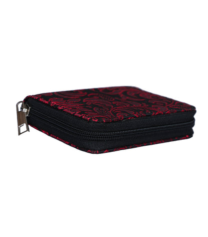 Bold Red/Black Brocade Wallet