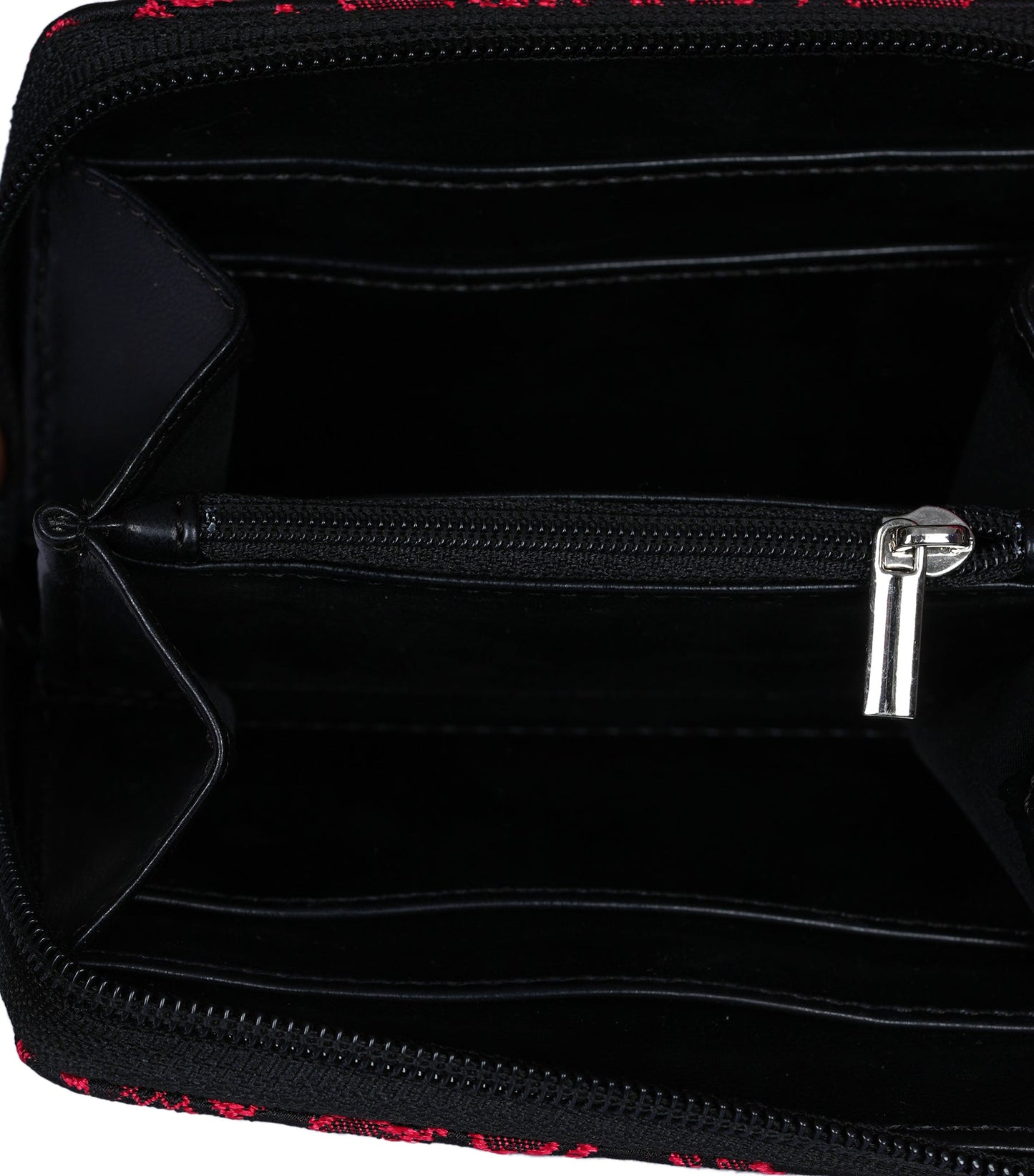 Bold Red/Black Brocade Wallet