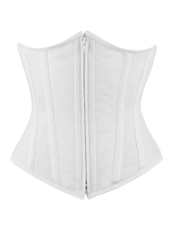 white waist reducing underbust corset