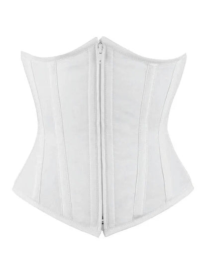 white waist reducing underbust corset