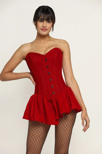 Velvet Rouge Corset Mini Dress
