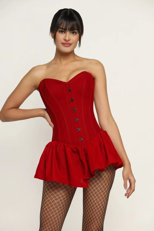 Velvet Rouge Corset Mini Dress
