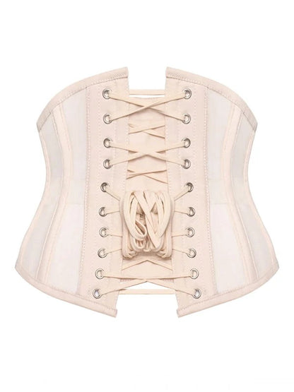 Nude Illusion Mesh Steel Boned Waist Cincher Corset
