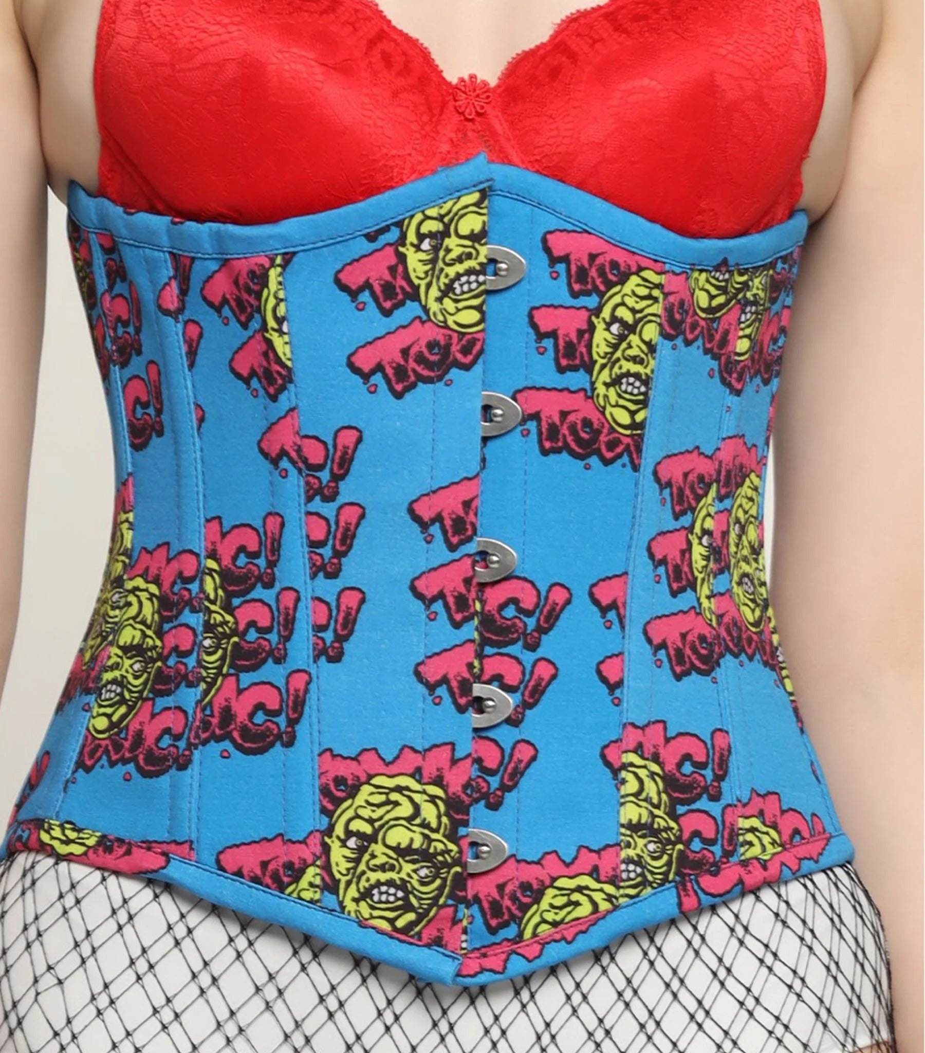 Devil printed waist reducing underbust corset