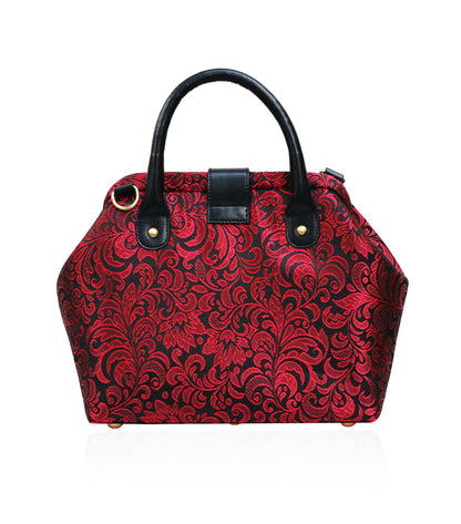 Mary Poppins Red Black Brocade Handbags