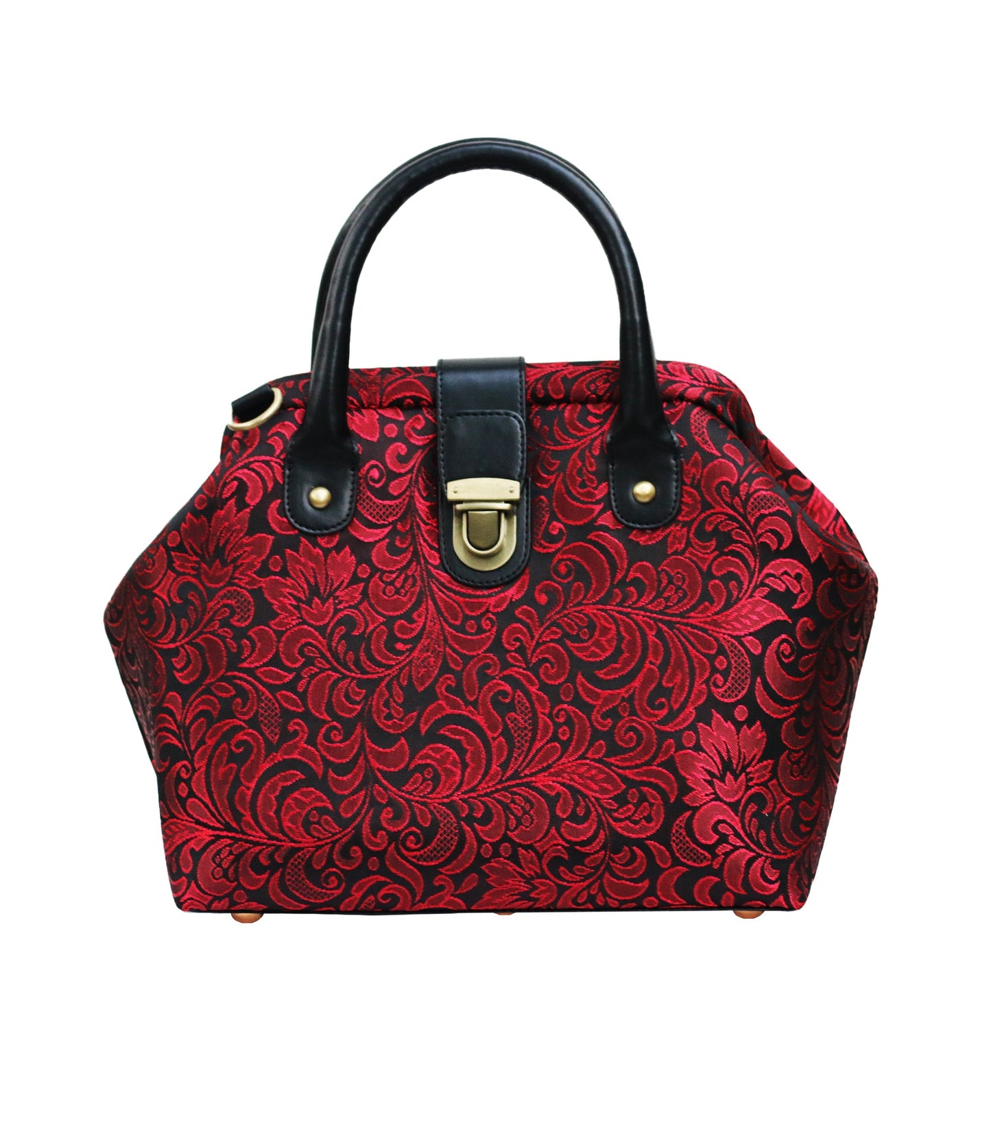Mary Poppins Red Black Brocade Handbags