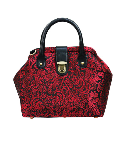 Mary Poppins Red Black Brocade Handbags