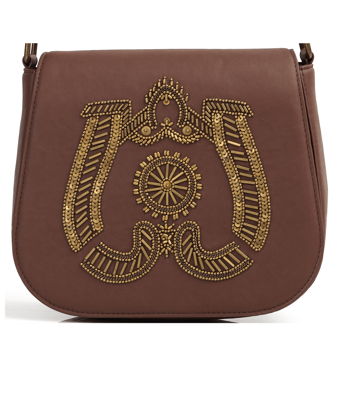 Premium Hand-Embroidered Steampunk Gear Crossbody Bag