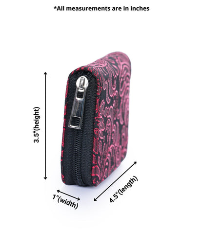 Bold Red/Black Brocade Wallet