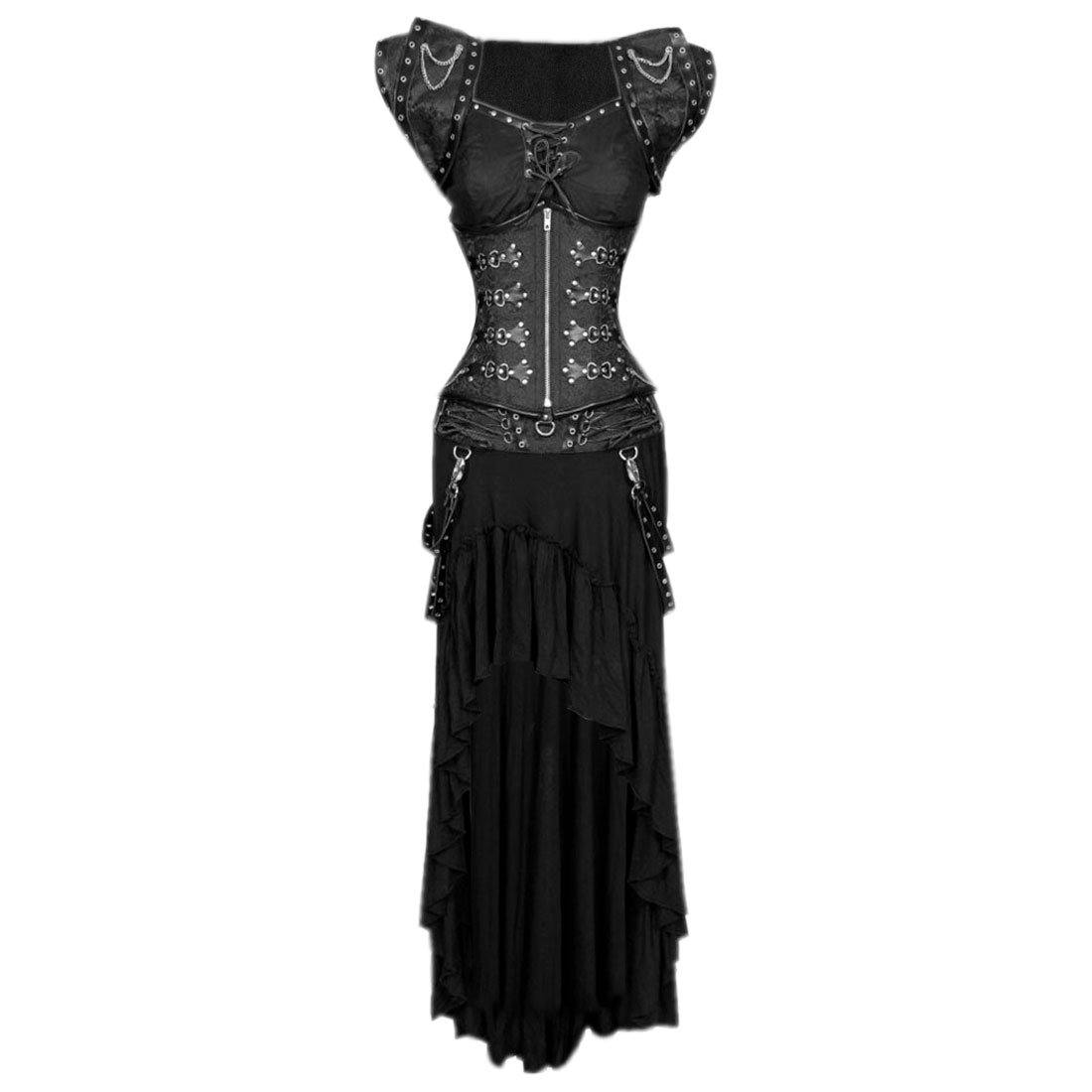 Dark Gothic Authentic Steel Boned Underbust Corset Dress - Corset Revolution