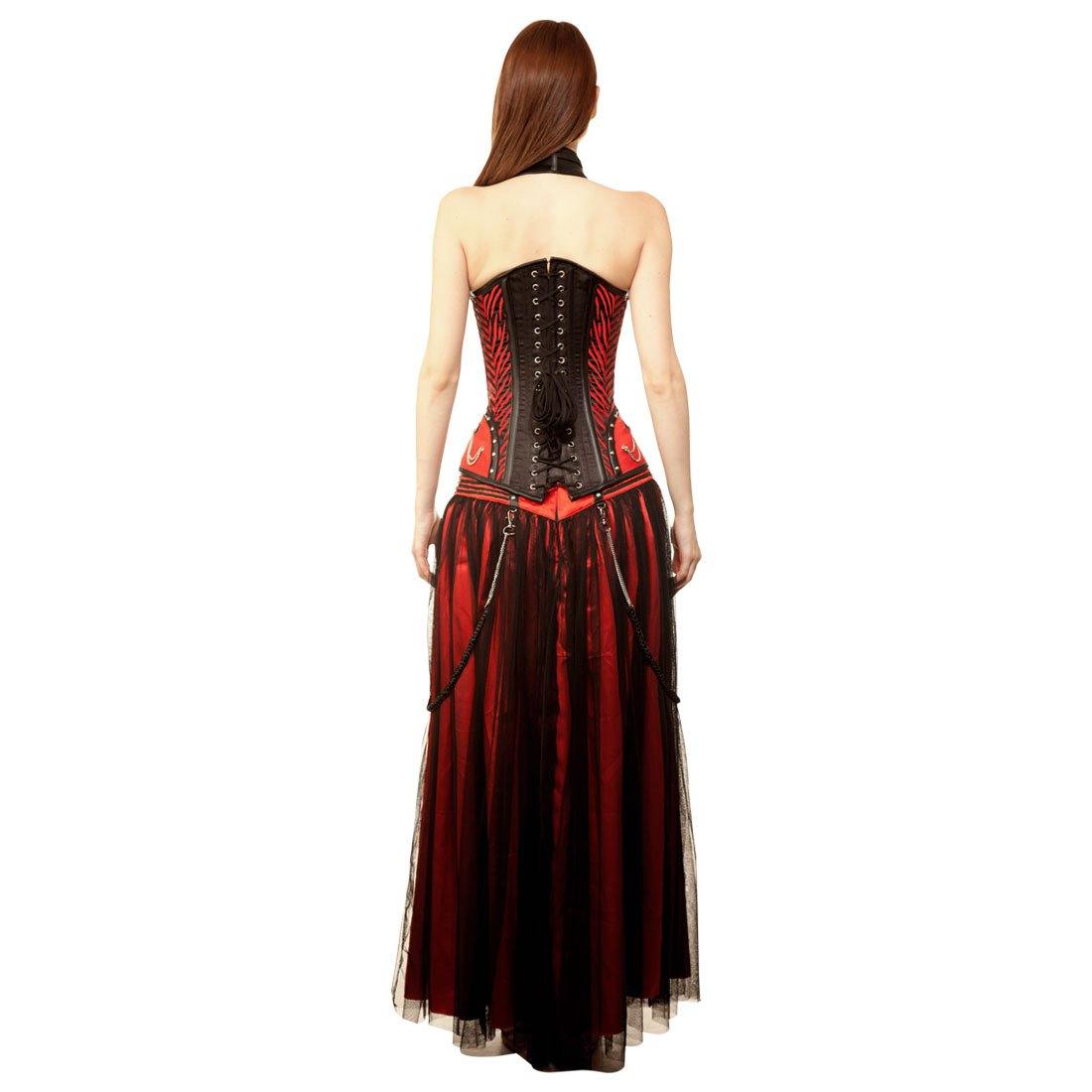 Rachel Gothic Authentic Steel Boned Long Lined Halter Modesty Overbust Corset Dress - Corset Revolution