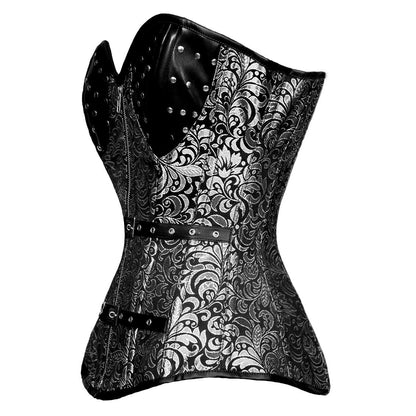 Melania Authentic Steel Boned Gothic Longlined Overbust Corset - Corset Revolution