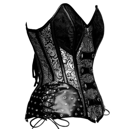 Kalianne Gothic Long Lined Authentic Steel Boned Overbust Corset - Corset Revolution