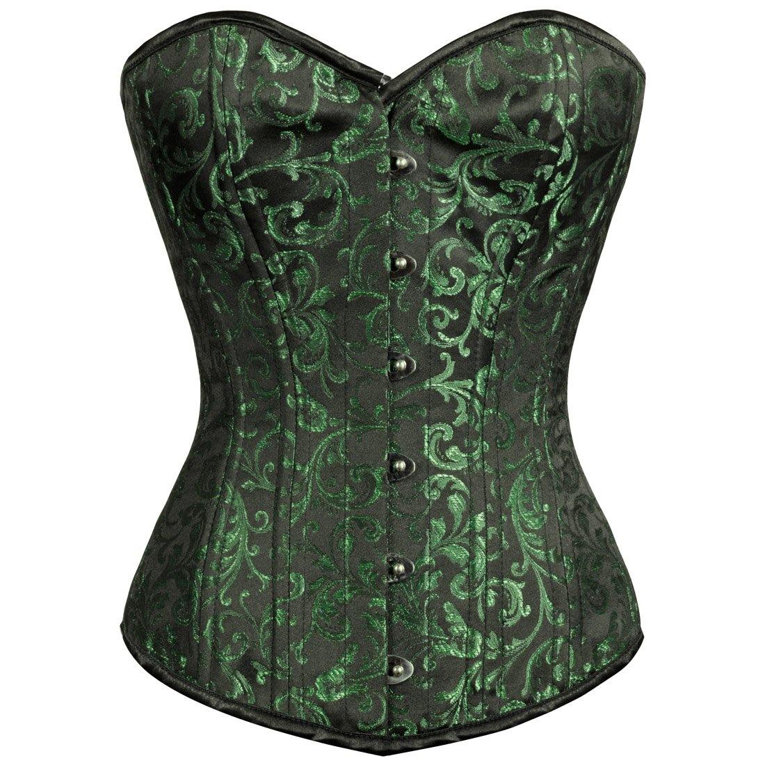 Affra Green Sweet Heart Overbust Corset - Corset Revolution