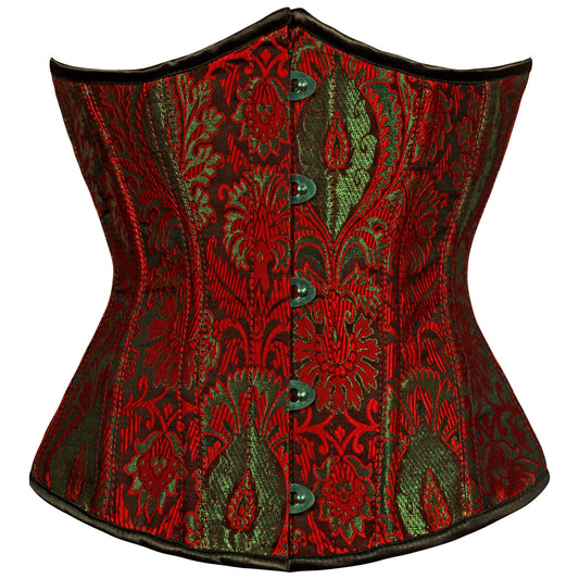 Gomer Red Authentic Steel Boned Waist Reducing Underbust Corset - Corset Revolution