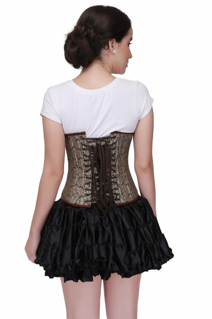 Keliya Golden Authentic Steel Boned Waist Reducing Underbust Corset - Corset Revolution