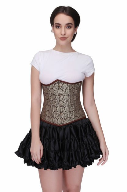 Keliya Golden Authentic Steel Boned Waist Reducing Underbust Corset - Corset Revolution