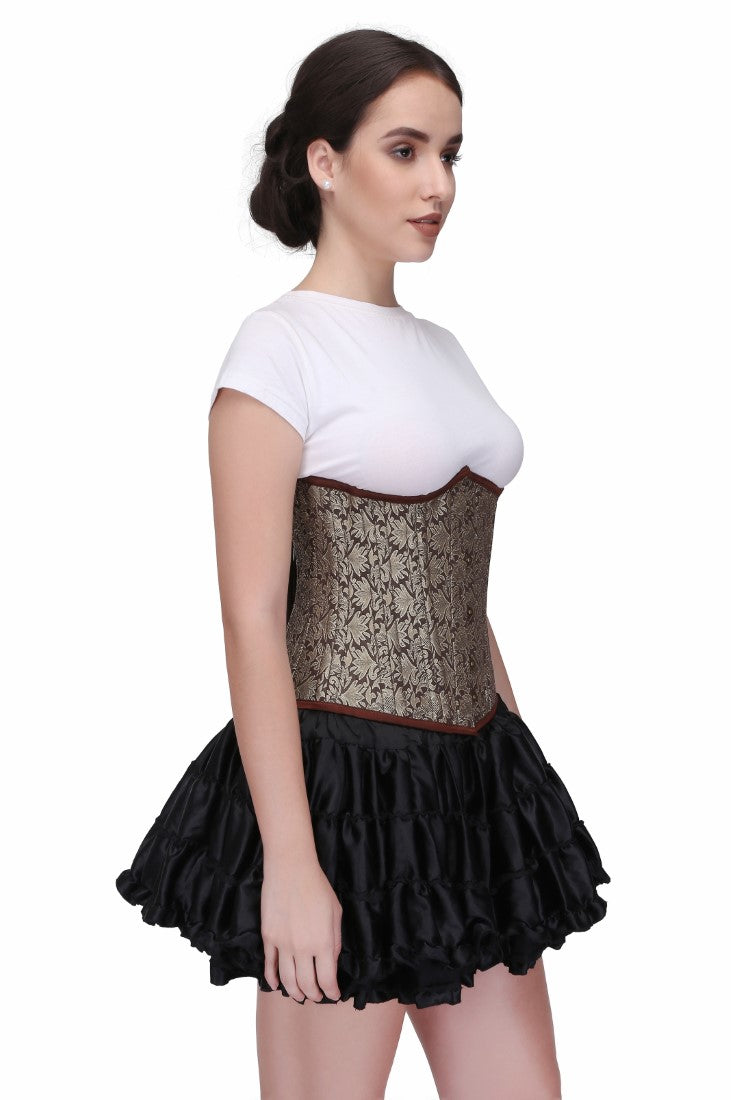 Keliya Golden Authentic Steel Boned Waist Reducing Underbust Corset - Corset Revolution