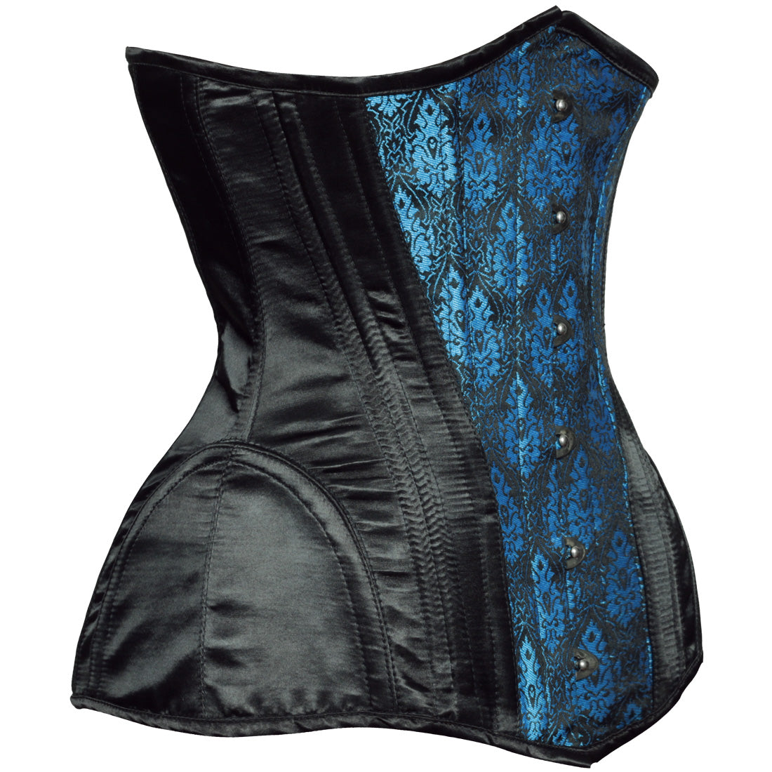 Lilly Turquoise Classy Underbust Satin Corset - Corset Revolution