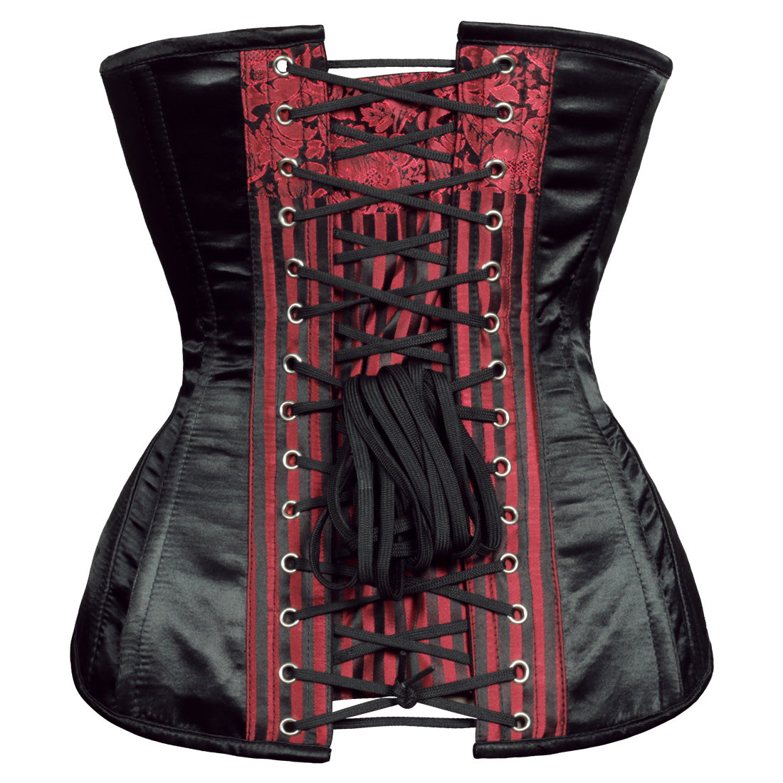 Oralee Red Classy Underbust Satin Corset - Corset Revolution