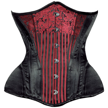 Oralee Red Classy Underbust Satin Corset - Corset Revolution