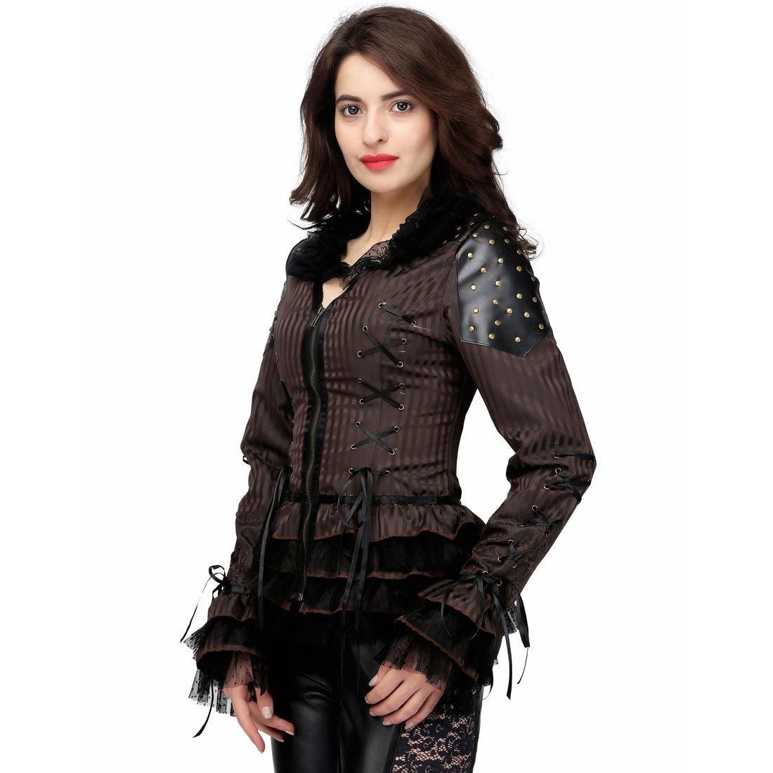 Alfreda Steampunk Stripe Jacket - Corset Revolution