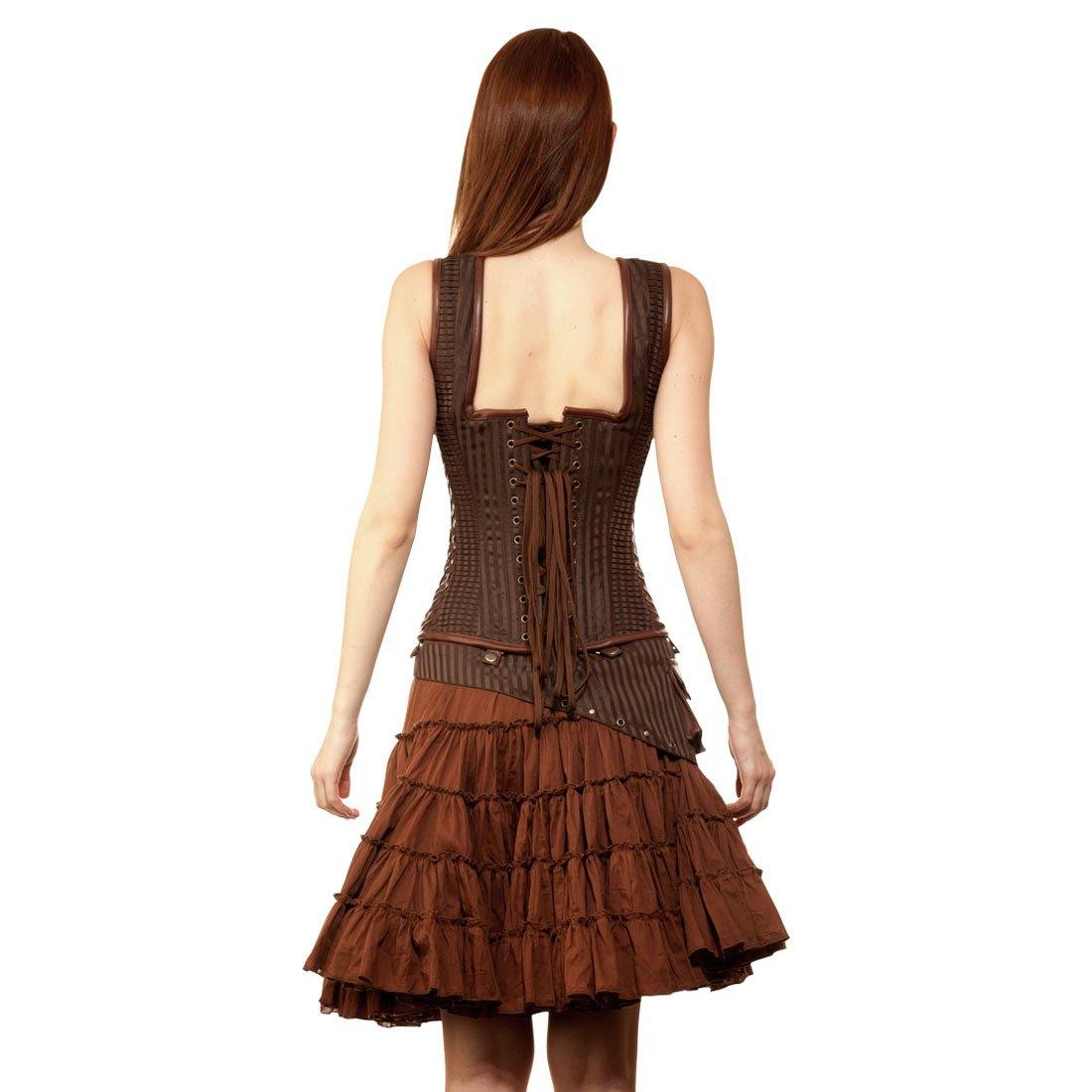 Krystiyan Steampunk Authentic Steel Boned Overbust Corset Dress - Corset Revolution