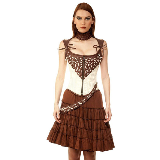 Fadey Steampunk Authentic Steel Boned Overbust Corset Dress - Corset Revolution