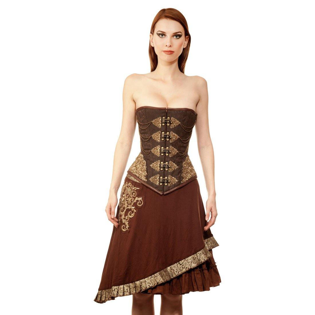 Heorhiy Steampunk Authentic Steel Boned Overbust Corset Dress - Corset Revolution