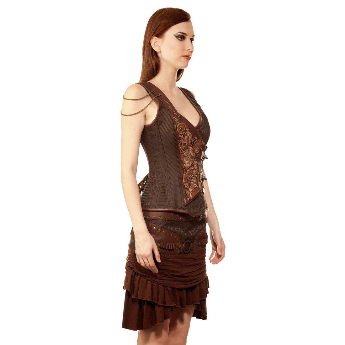 Bamard Couture Steampunk Authentic Steel Boned Overbust Corset Dress - Corset Revolution