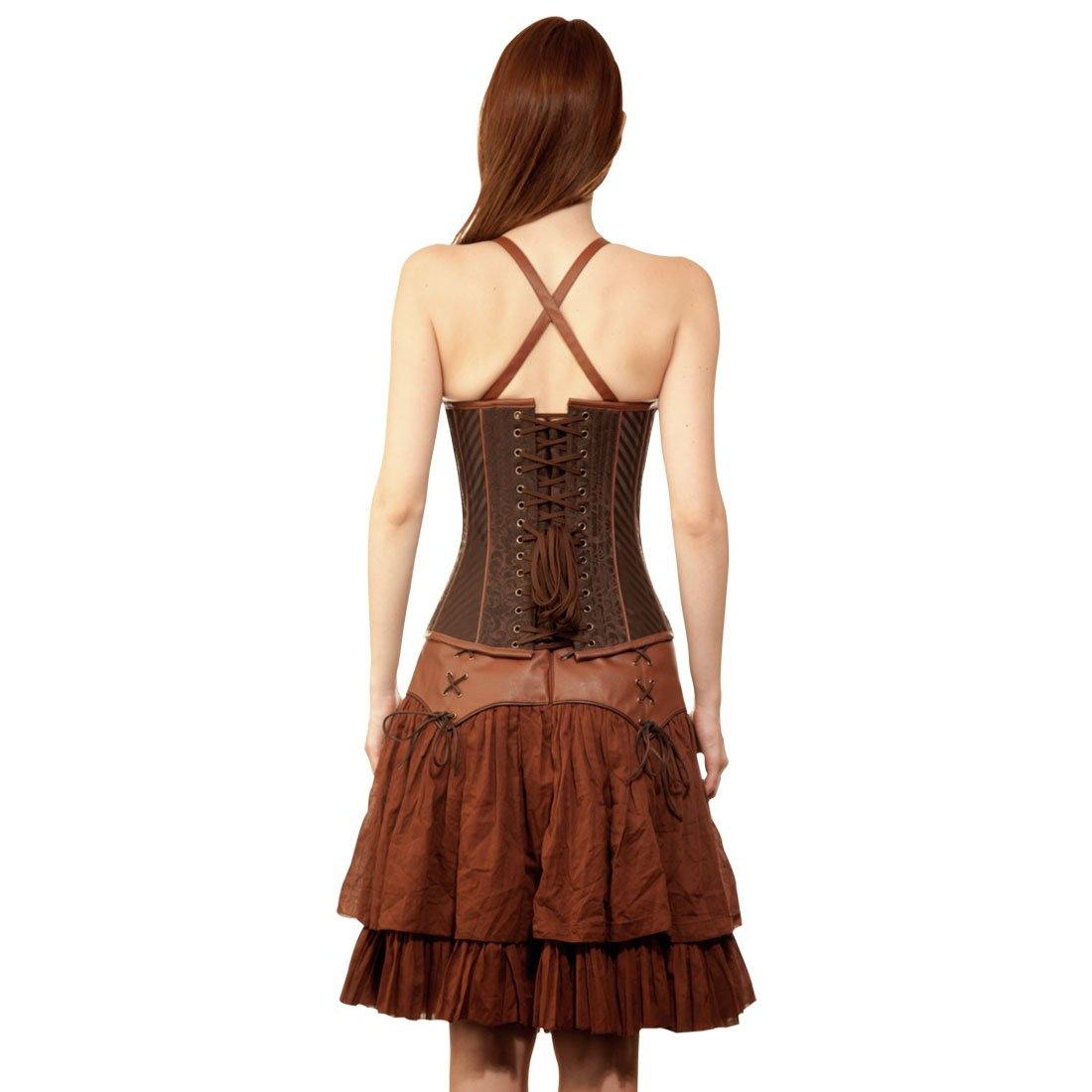 Taaveti Steampunk Authentic Steel Boned Overbust Corset Dress - Corset Revolution