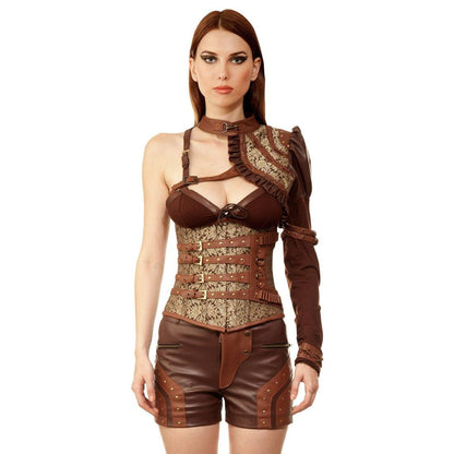 Petruso Steampunk Authentic Steel Boned Underbust Corset Dress - Corset Revolution