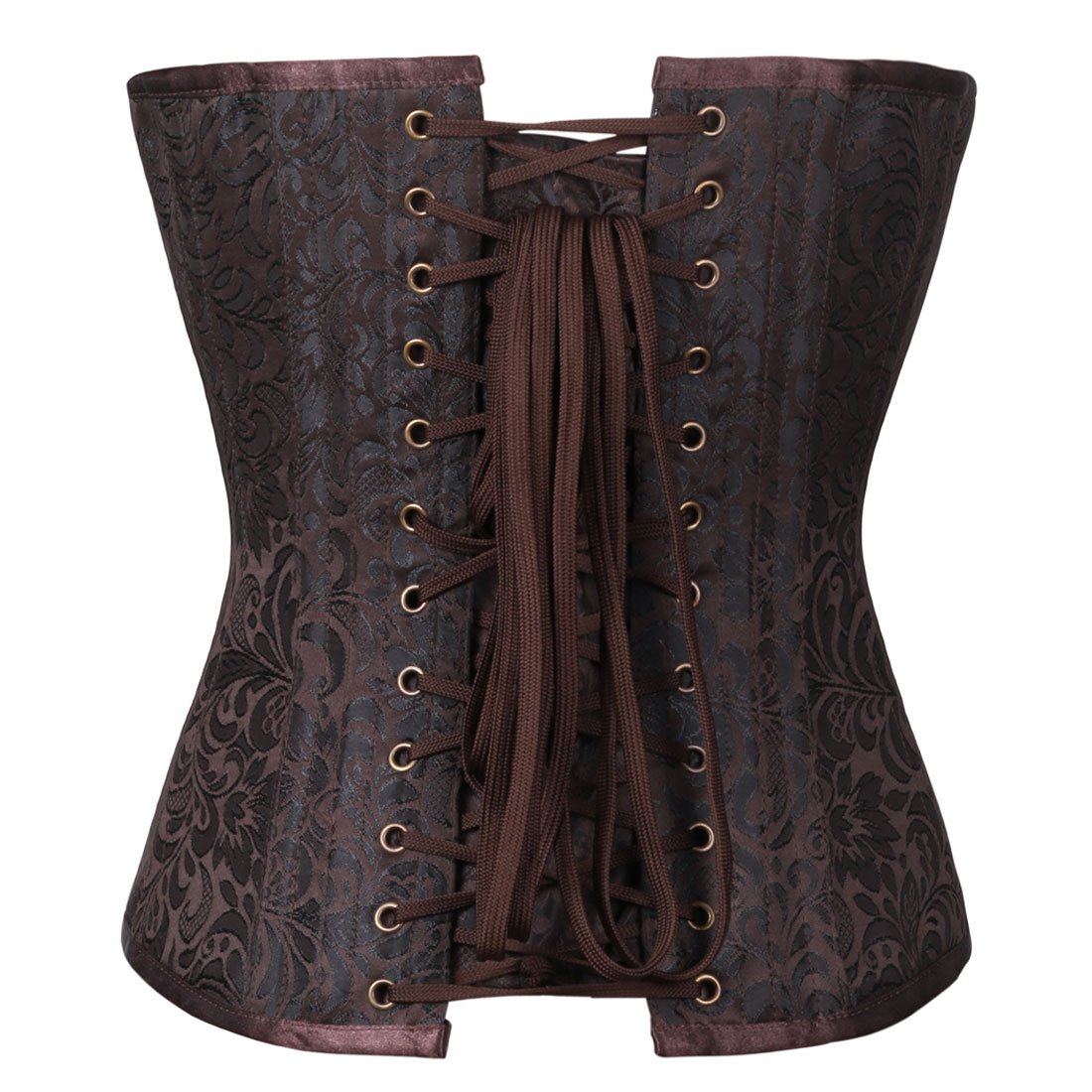 Wendy Steampunk Overbust Corset Coffee Black - Corset Revolution