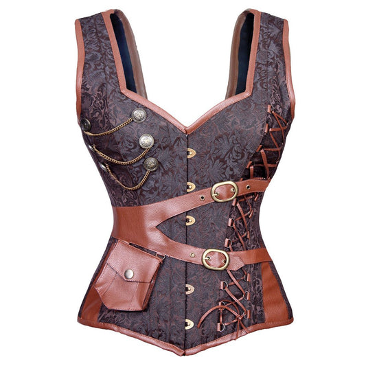 Naamah Steampunk Authentic Steel Boned Overbust Corset - Corset Revolution