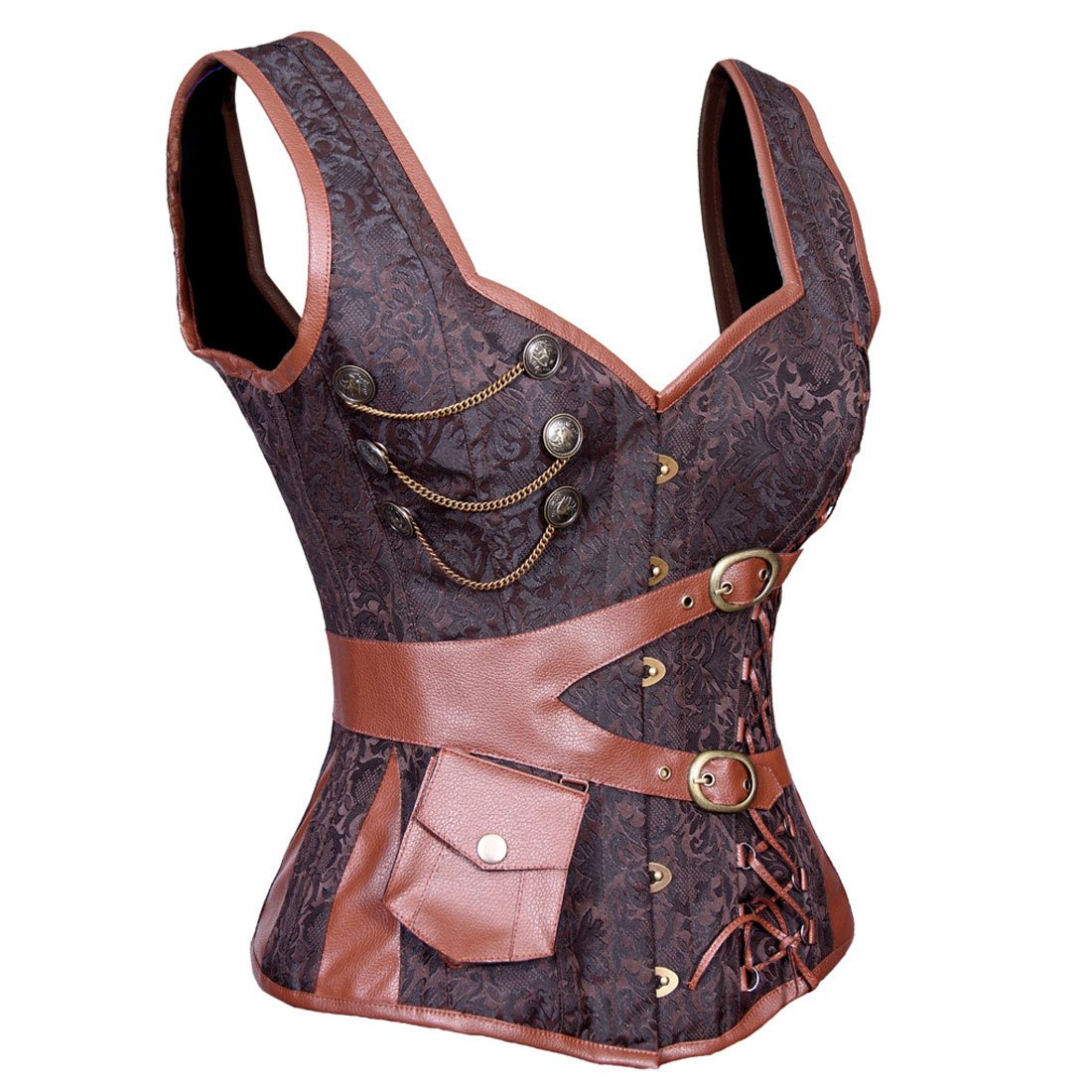 Naamah Steampunk Authentic Steel Boned Overbust Corset - Corset Revolution