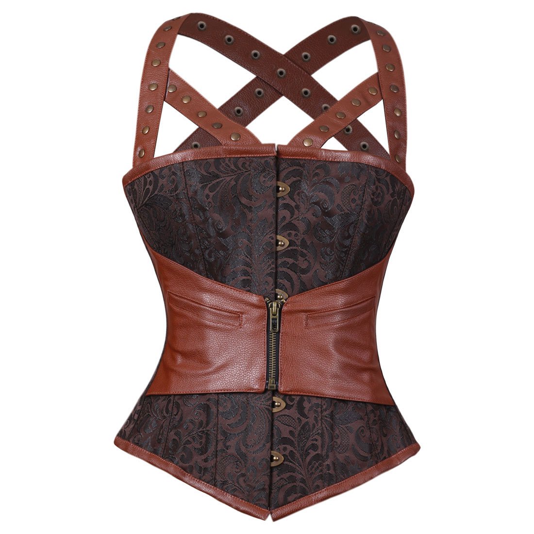 Narcissa Steampunk Authentic Steel Boned Overbust Corset - Corset Revolution