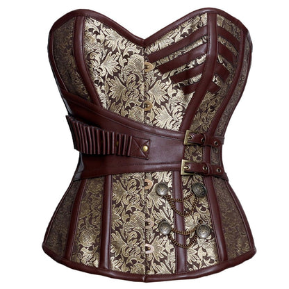 Yevgeniya Steampunk Authentic Steel Boned Overbust Corset - Corset Revolution