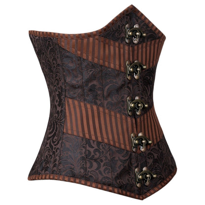 Narelle Steampunk Authentic Steel Boned Underbust Corset - Corset Revolution