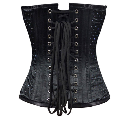 Ruby Front Close Sequined Overbust Corset - Corset Revolution