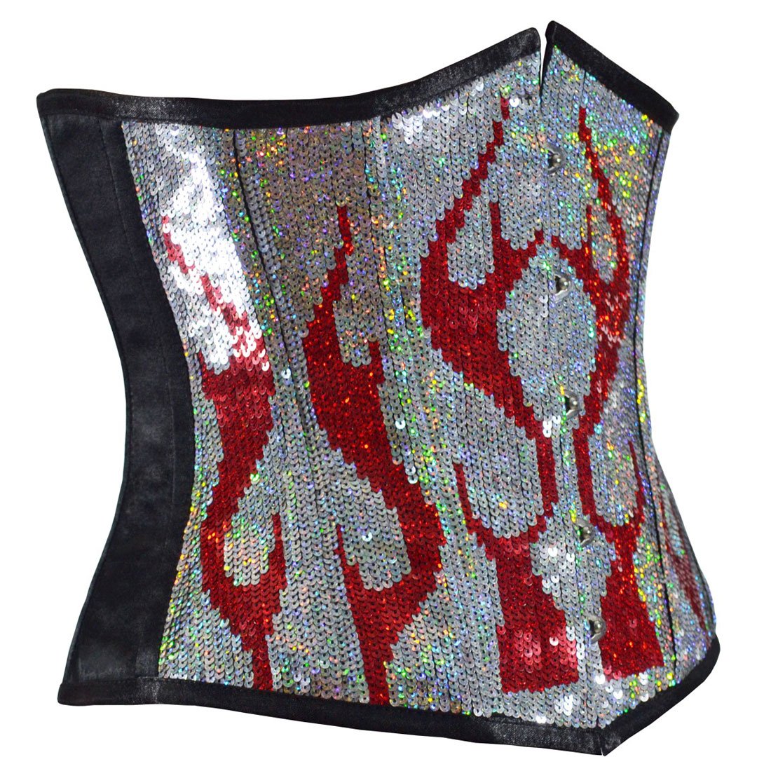 Burning Desire Red Silver Underbust Corset - Corset Revolution