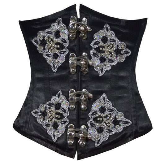 Thalia Satin Patch With C-Lock Under Bust Corset - Corset Revolution