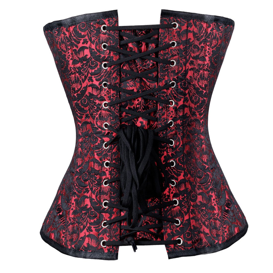 Vasilisa Overbust Black/Red Flap Authentic Overbust Corset - Corset Revolution