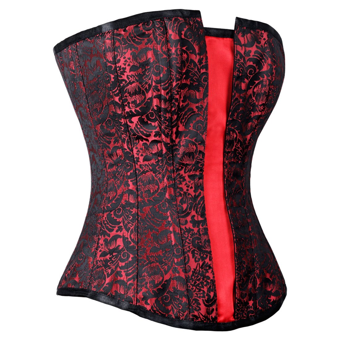 Vasilisa Overbust Black/Red Flap Authentic Overbust Corset - Corset Revolution