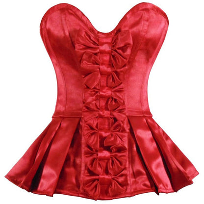 Varvara Bow Corset Mini Dress Authentic Red Overbust Sexy Corset - Corset Revolution