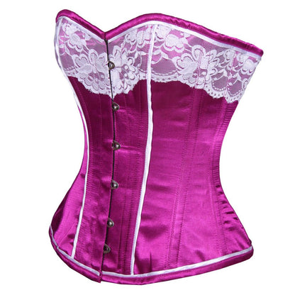 Madge Victorian Magenta Authentic Overbust Corset - Corset Revolution